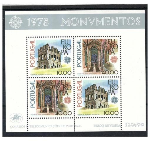 PORTUGAL, Europa CEPT/Monuments M/S 1978 **