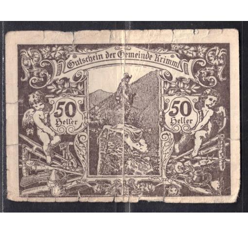 AUSTRIA, Krimml, 50H. Local Emergency Banknote 1920