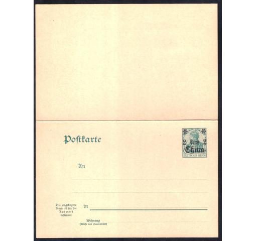 GERMANY, Post Office in China, 2C./5Pfg. Germania (Postal Stationery Double Card) 1905 **