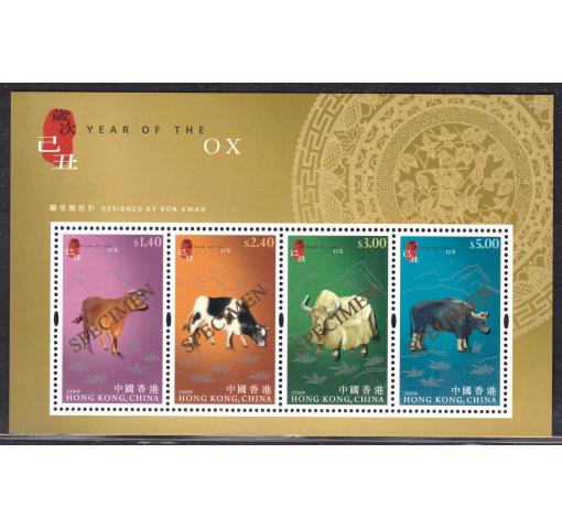 HONG KONG, Year of the Ox M/S with Overprint "SPECIMEN" 2009 **