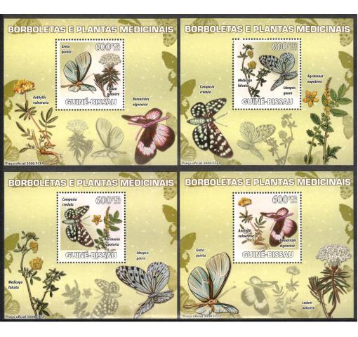 GUINEA, Butterflies and Medicinal Plants M/S (4) 2009 **