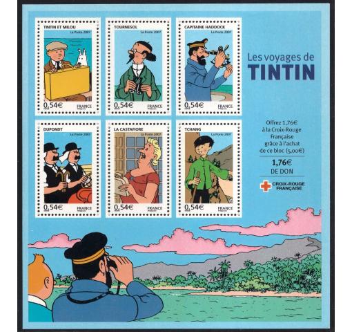 FRANCE, Red Cross/Tintin Cartoon M/S 2007 **