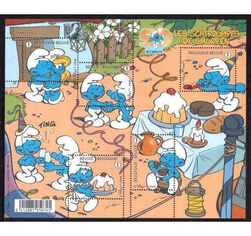 BELGIUM, 50th Anniversary of the Smurfs Cartoon M/S 2008 **