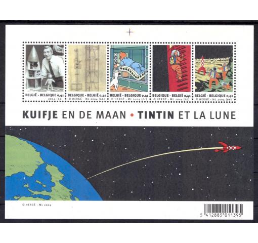 BELGIUM, Tintin on the Moon Cartoon M/S 2004 **