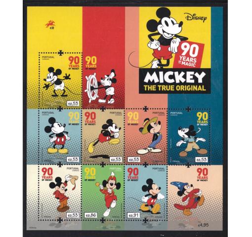 PORTUGAL, Walt Disney, 90th Anniversary of Mickey Cartoon M/S 2018 **