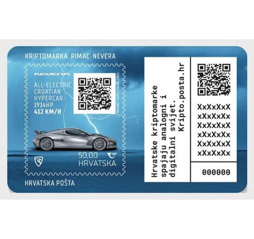 CROATIA, All-electric Hyper Car (3rd Crypto Stamp) M/S 2021 **