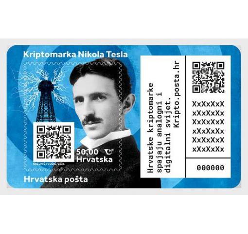 CROATIA, Nicola Tesla (4th Crypto Stamp) M/S 2022 **