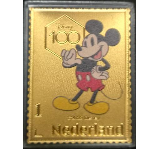 NETHERLANDS, Walt Disney, 100th Disney Anniversary Gold Stamp 2023 **