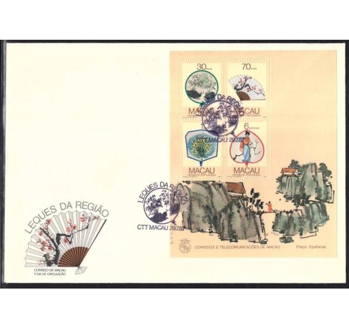 MACAU, Fans M/S 1987 FDC