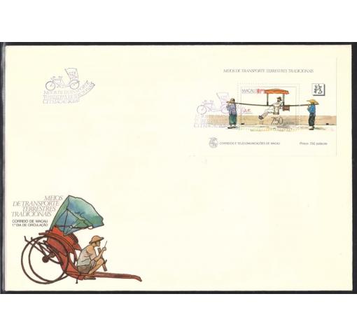 MACAU, Traditional Transport I M/S 1987 FDC