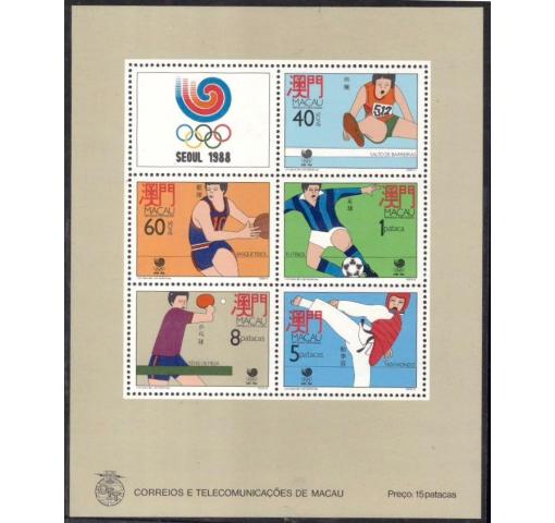 MACAU, Olympic Games Seoul M/S 1988 **