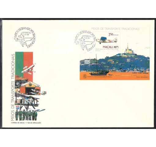 MACAU, Traditional Transport III M/S 1989 FDC