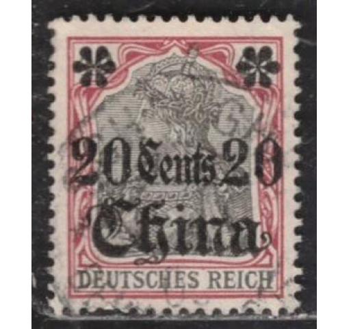 GERMANY, Post Office in China, "China"/20Pfg. Germania (without Watermark) 1906 o