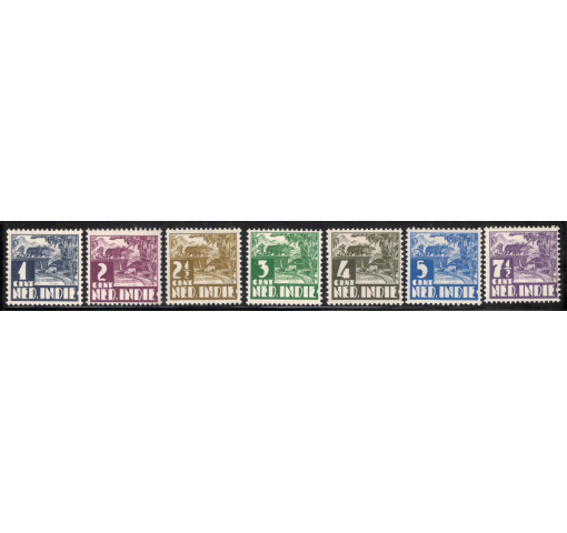 INDONESIA, Netherlands-Indies, 1C.-7 1/2C. Buffalo Definitives 1938/39 *