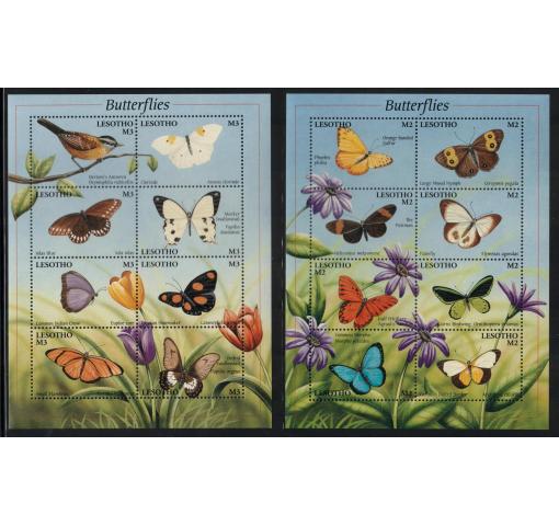 LESOTHO, Butterflies x2 M/S 2001 **