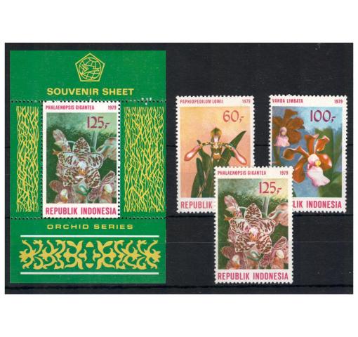 INDONESIA, Orchids Set+M/S 1979 **