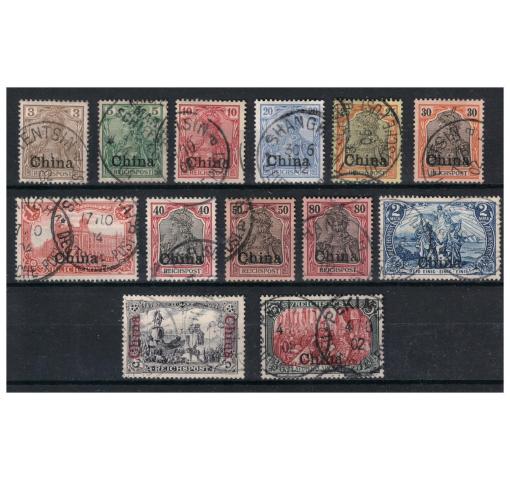 GERMANY, Post Office in China, 3Pfg.-5M. China Overprint on Reichspost Definitives 1901 o