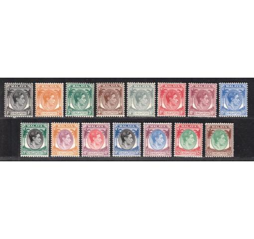 SINGAPORE, 1C.-$5 KG VI. Definitives 1948 **