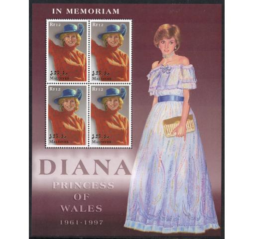 MALDIVES, 5th Death Anniversary of Princess Diana M/S 2002 **