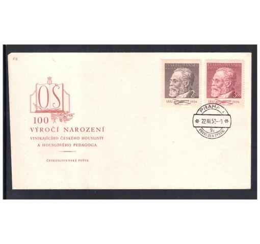 CZEKOSLOVAKIA, 100th Birthday of Musician Otakar Sevcik 1952 FDC