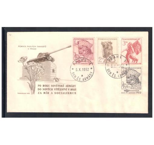 CZEKOSLOVAKIA, Army Day 1952 FDC