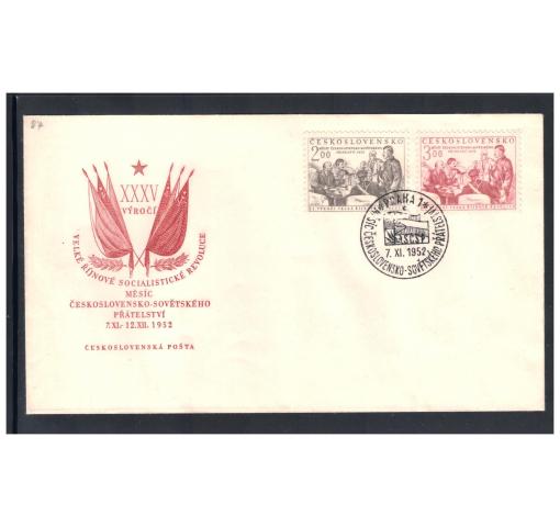 CZEKOSLOVAKIA, Russian Revolution 1952 FDC