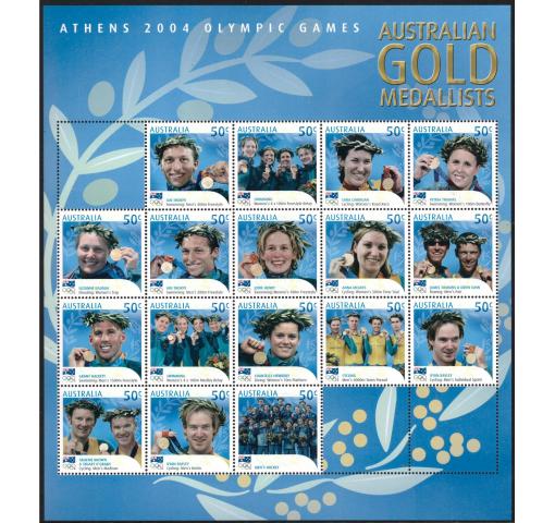 AUSTRALIA, Gold Medal Winners Sheetlet 2004 **