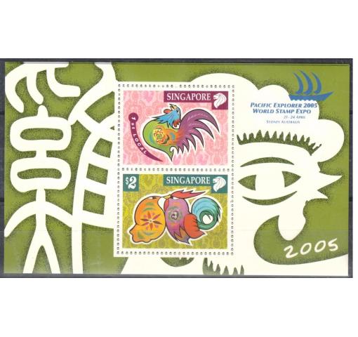 SINGAPORE, Year of the Cock/World Stamp Expo Sydney M/S 2005 **