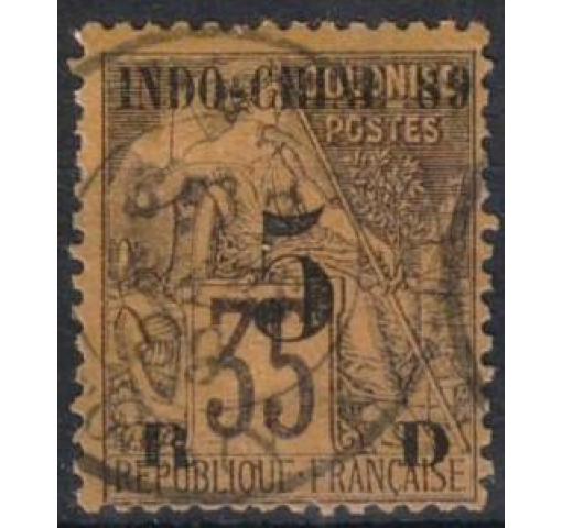 FRENCH INDOCHINA, 5C./35C. Allegory with local Overprint 1889 o