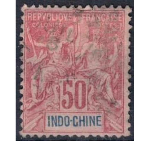 FRENCH INDOCHINA, 50C. Allegory 1892 o