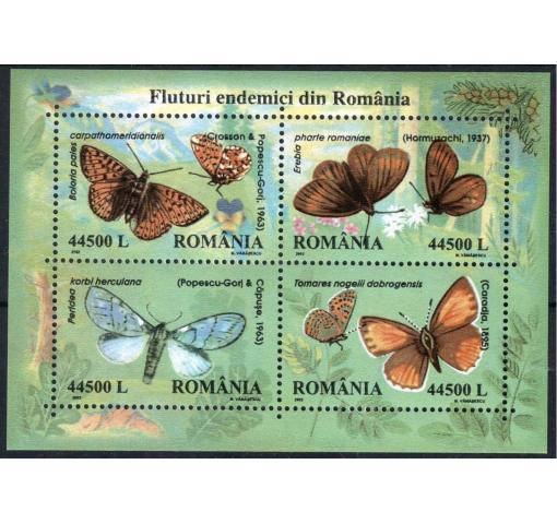 ROMANIA, Butterflies M/S 2001 **