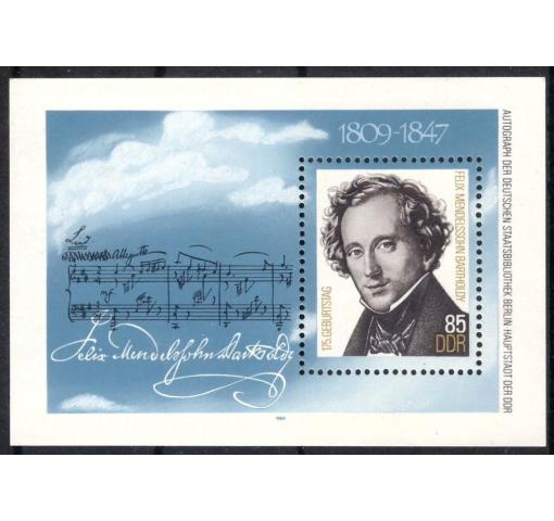 GERMANY, East, 175th Birthday of Mendelssohn Bartholdy M/S 1984 **