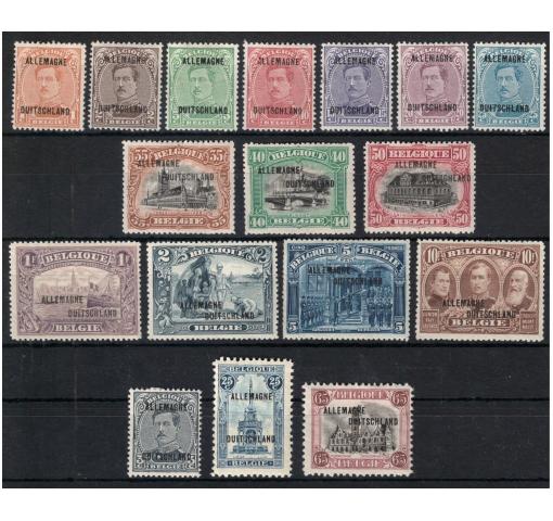 BELGIUM, Military Post in Germany (Rhine Area), 1C.-10Fr. Definitives (Opt. Issue) 1919/21 *