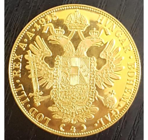 AUSTRIA, 4 Gold Ducat Emperor Franz-Joseph (New Coinage) 1915