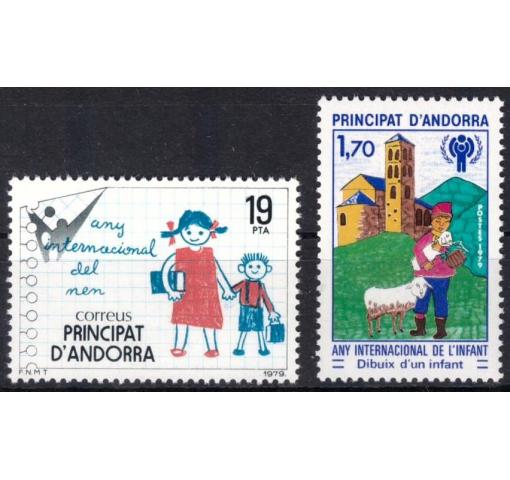 ANDORRA, French+Süanish Post Office, Year of the Child 1979 **