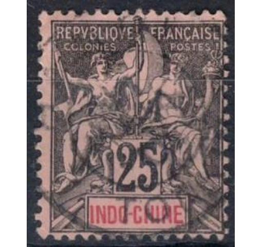 FRENCH INDOCHINA, 25C. Allegory 1892 o