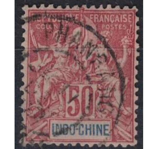 FRENCH INDOCHINA, 50C. Allegory 1892 o