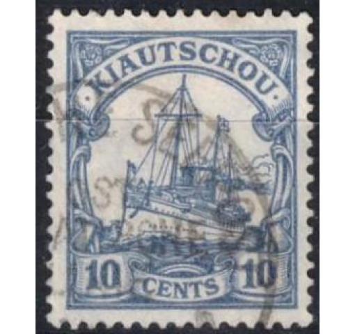 GERMANY, Post Office in China, Kiaochow, 10C. Yacht Definitive (with watermark) 1909 o