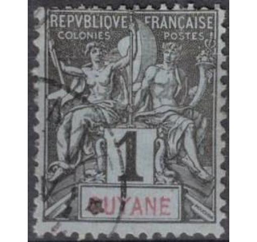 FRENCH GUYANA, 1C. Allegory 1892 o