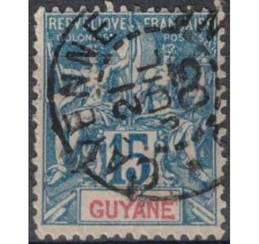 FRENCH GUYANA, 15C. Allegory 1892 o