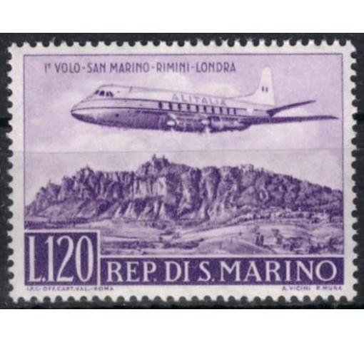 SAN MARINO, First Flight San Marino-Rimini-London 1959 **