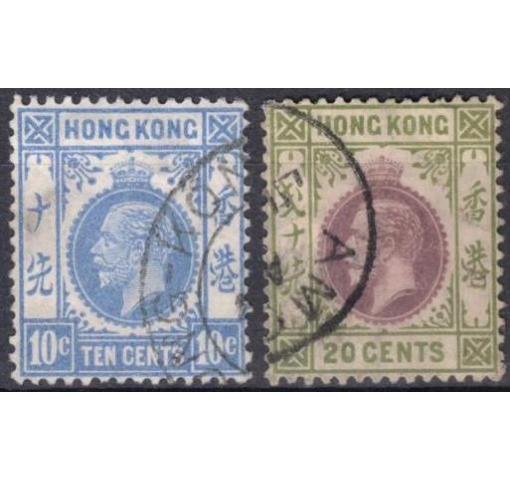 HONG KONG, 10C.-20C. KG V. (Wmk. Crown CA) 1912 o