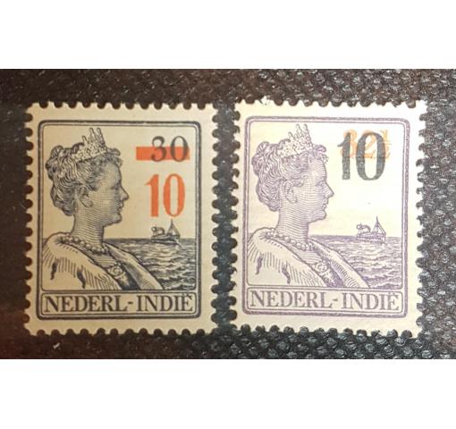 INDONESIA, Netherlands-Indies, 10/30C.+10/32 1/2C. Wilhelmina Definitives 1937 *