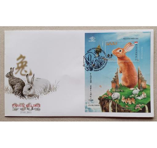 INDONESIA, Year of the Rabbit M/S 2011 FDC