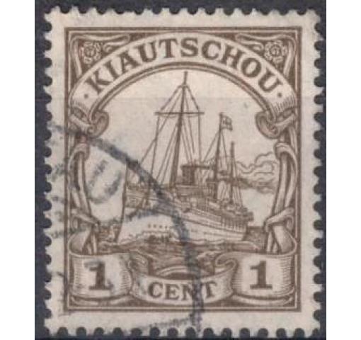 GERMANY, Post Office in Kiaochow, 1C. Yacht (with Watermark) 1906 o