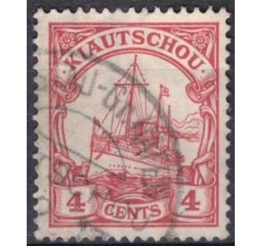 GERMANY, Post Office in Kiaochow, 4C. Yacht (with Watermark) 1909 o