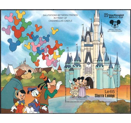 SIERRA LEONE, Walt Disney, 60th Anniversary of Mickey Mouse M/S 1987 **