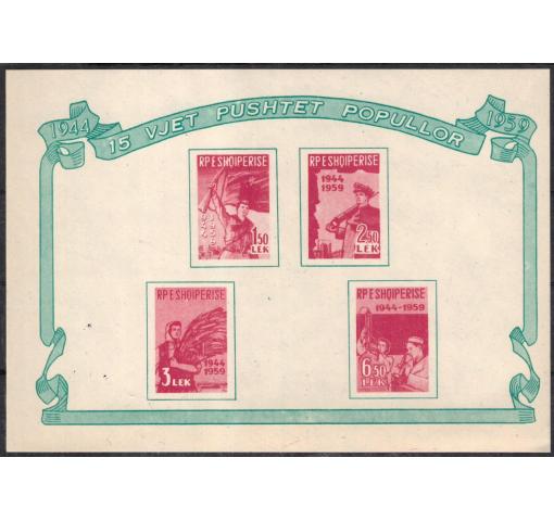 ALBANIA, 15th Anniversary of Liberation M/S 1959 **