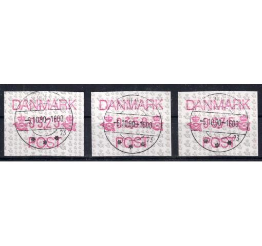 DENMARK, Postal EmblemElectronic Label Stamps (ATM) 1990 o