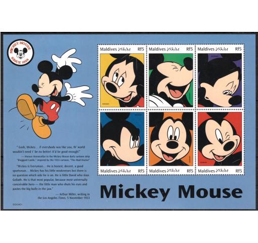 MALDIVES, Walt Disney, 70th Anniversary of Mickey Mouse 1999 **